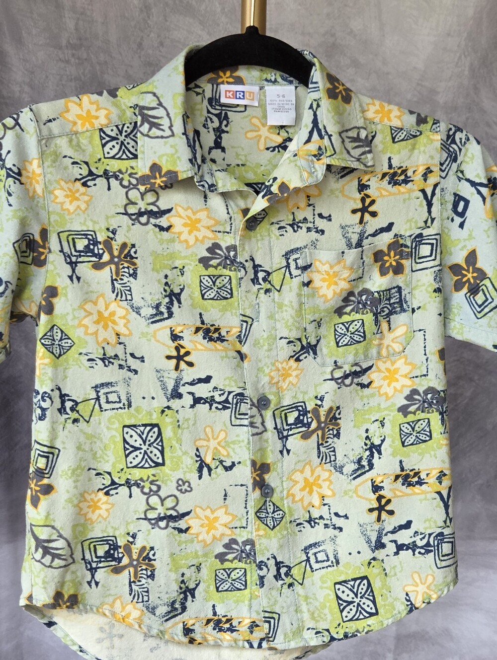 Vintage KRU Hawaiian Button-Front Shirt Size 5/6T NWOT